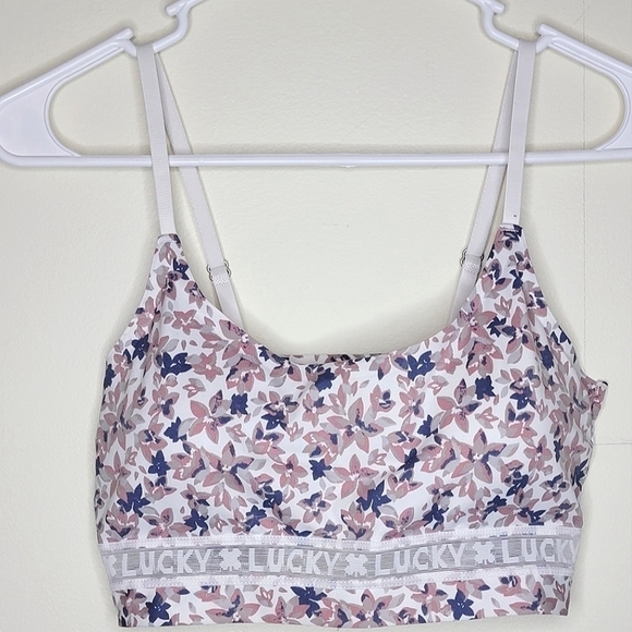 Lucky Brand floral branded bralette, size Large L - Picture 1 of 3